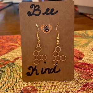 “Bee Kind” handmade earrings. $10